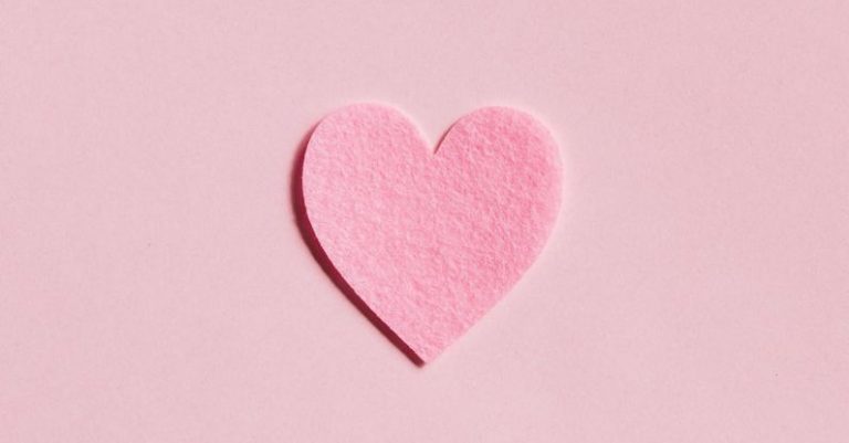 Small Spaces - Paper Heart on Light Pink Background