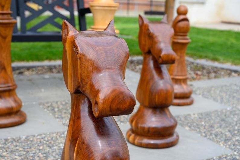 Woodturning - brown wooden chess piece